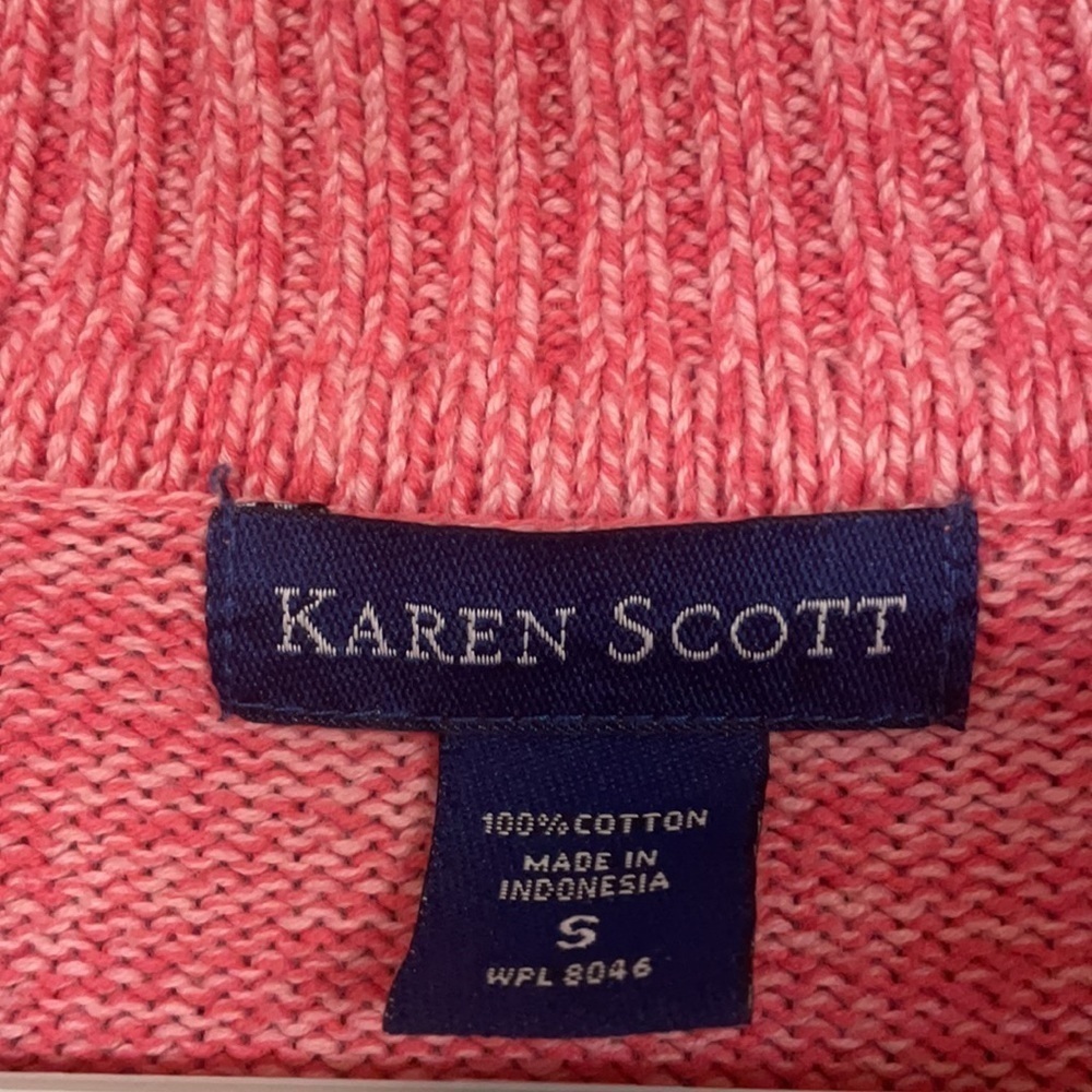 Karen Scott Women's S pullover pink sweater collar - Picture 3 of 7